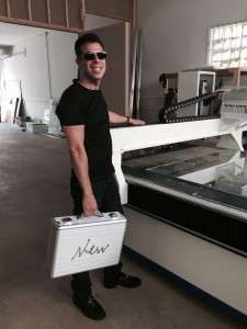David New at the art studio
